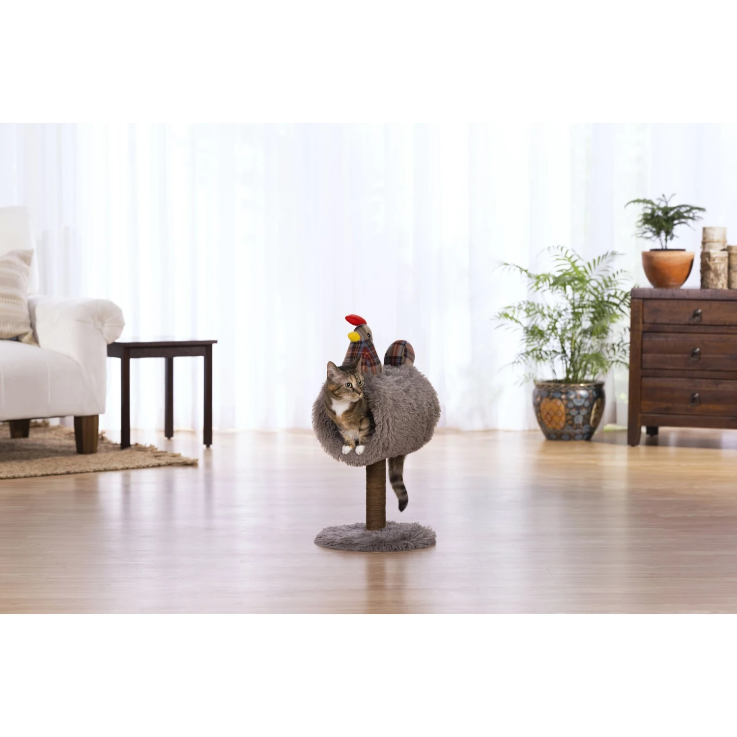 Prevue Pet Products Cozy Chicken 25.5-in Faux Fur Cat Tree 9 Prevue Pet Products Cozy Chicken 25.5-in Faux Fur Cat Tree - Image 7