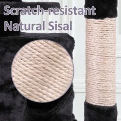 Coziwow By Jaxpety 60-in Tower House Cat Trees, Black -Cat Supplies 355080 PT6. AC SS1800 V1642802545