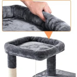 Yaheetech 3 Tiers 42-in Plush Cat Tower With Double Cat Condo -Cat Supplies 358005 PT4. AC SS1800 V1642693930