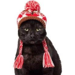 Frisco Reindeer Fair Isle Dog & Cat Pom Hat -Cat Supplies 358309 PT2. AC SS1800 V1660764825