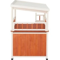 Frisco Outdoor Wooden Cat House With Balcony & Step Ladder -Cat Supplies 361012 PT3. AC SS1800 V1657828422