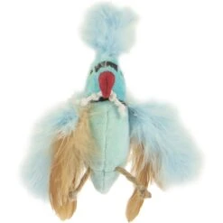 Petlinks Blue Beauty Lush Plush Catnip & Silvervine Bird & Feather Cat Toy, Blue, Small -Cat Supplies 362890 PT4. AC SS1800 V1642646251