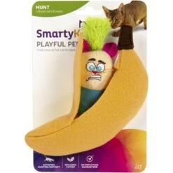 SmartyKat Playful Peeker Mouse & Banana Cat Toy, Yellow, Medium, 2 Count