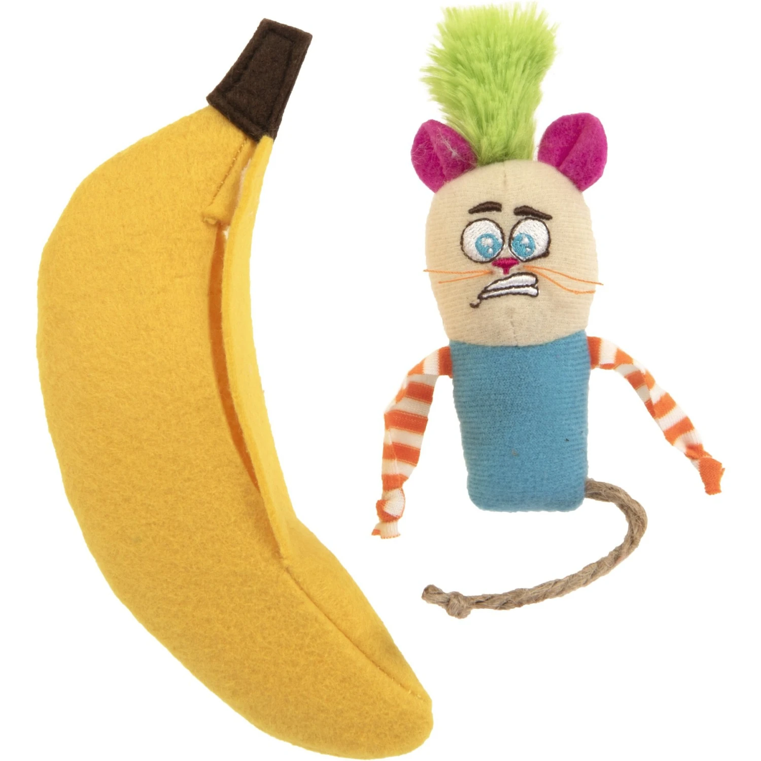 SmartyKat Playful Peeker Mouse & Banana Cat Toy, Yellow, Medium, 2 Count 7 SmartyKat Playful Peeker Mouse & Banana Cat Toy, Yellow, Medium, 2 Count - Image 5