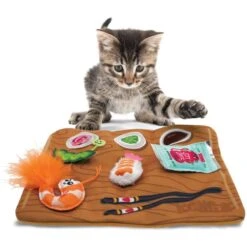 KONG Pull-A-Partz Sushi Catnip Cat Toys, 5 Count -Cat Supplies 370841 PT1. AC SS1800 V1647470800