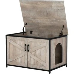 Unipaws Cat Litter Box Enclosure With Top Opening, Weathered Gray 12 Unipaws Cat Litter Box Enclosure With Top Opening, Weathered Gray -Cat Supplies 373041 PT2. AC SS1800 V1647033734