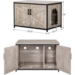 Unipaws Cat Litter Box Enclosure With Top Opening, Weathered Gray 13 Unipaws Cat Litter Box Enclosure With Top Opening, Weathered Gray -Cat Supplies 373041 PT3. AC SS1800 V1650094610