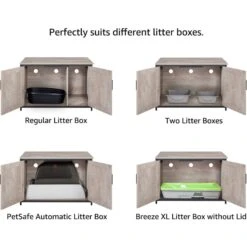 Unipaws Cat Litter Box Enclosure With Top Opening, Weathered Gray 17 Unipaws Cat Litter Box Enclosure With Top Opening, Weathered Gray -Cat Supplies 373041 PT7. AC SS1800 V1657657614