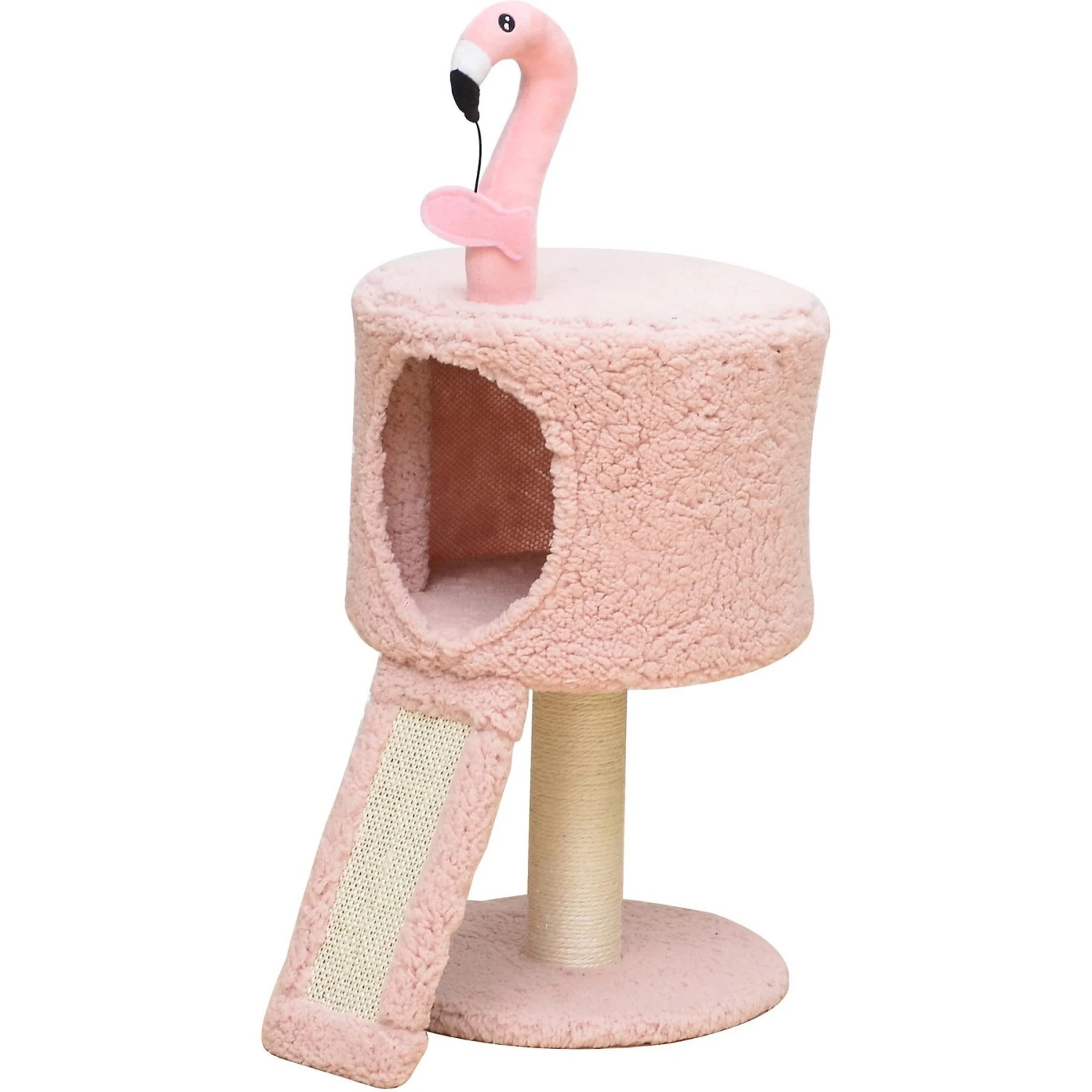 Catry 32-in Flamingo Design With Sisal Scratching Post Cat Tree, Pink 4 Catry 32-in Flamingo Design With Sisal Scratching Post Cat Tree, Pink - Image 2