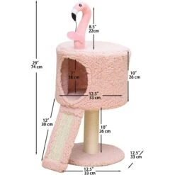 Catry 32-in Flamingo Design With Sisal Scratching Post Cat Tree, Pink 13 Catry 32-in Flamingo Design With Sisal Scratching Post Cat Tree, Pink -Cat Supplies 373047 PT2. AC SS1800 V1647010901