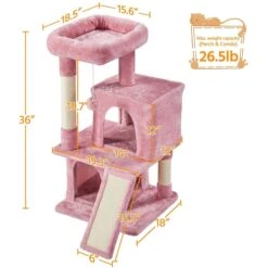 Yaheetech 3 Tiers 36-in Plush Cat Tower With Double Cat Condo -Cat Supplies 373197 PT2. AC SS1800 V1680630201