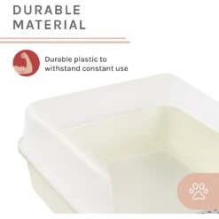 Sam's Pets Helix Cat Litter Box, White -Cat Supplies 373533 PT5. AC SS1800 V1647640323