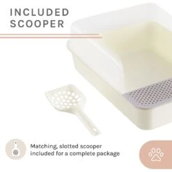 Sam's Pets Helix Cat Litter Box, White -Cat Supplies 373533 PT7. AC SS1800 V1647639406