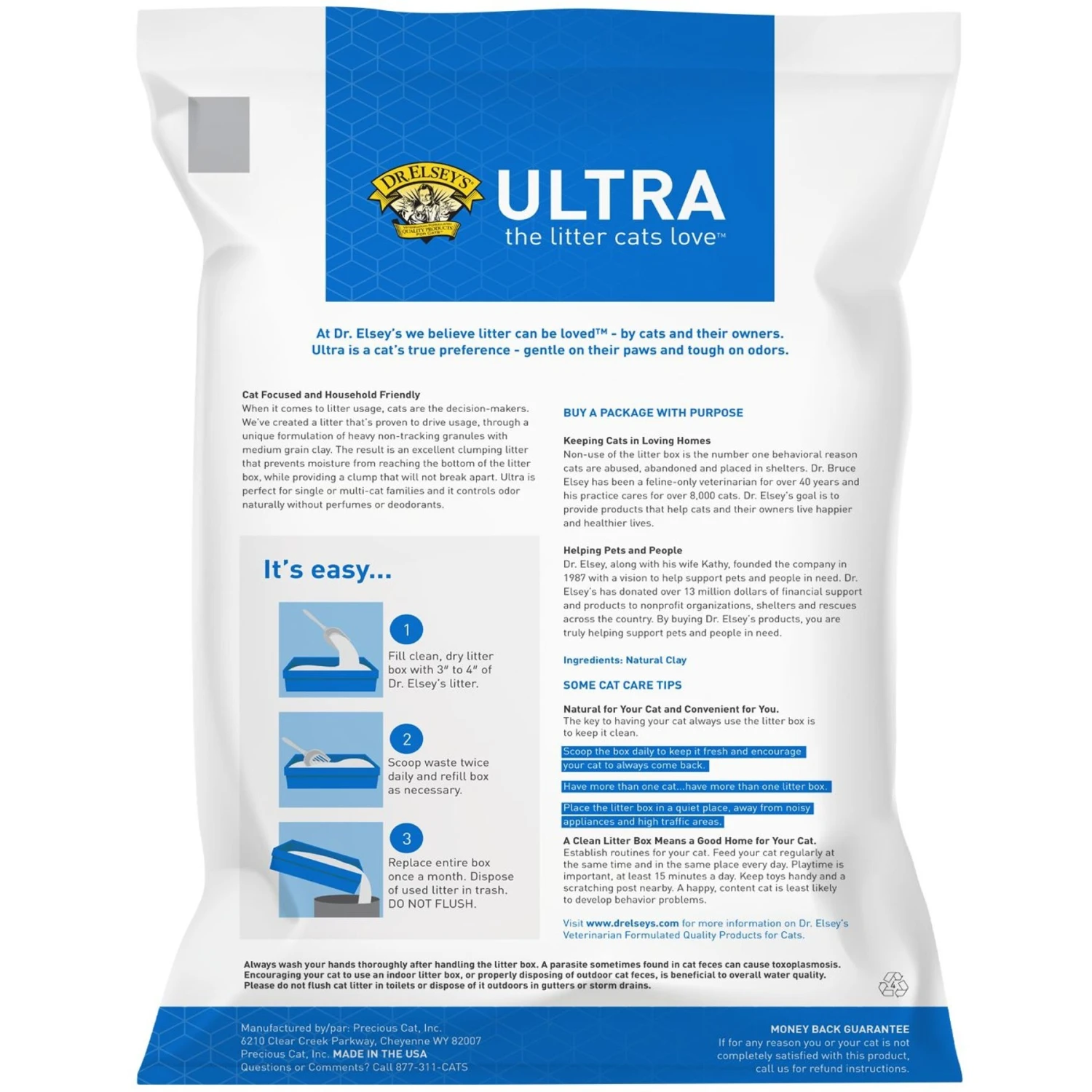 Dr. Elsey's Ultra Unscented Clumping Clay Cat Litter 6 Dr. Elsey's Ultra Unscented Clumping Clay Cat Litter - Image 4