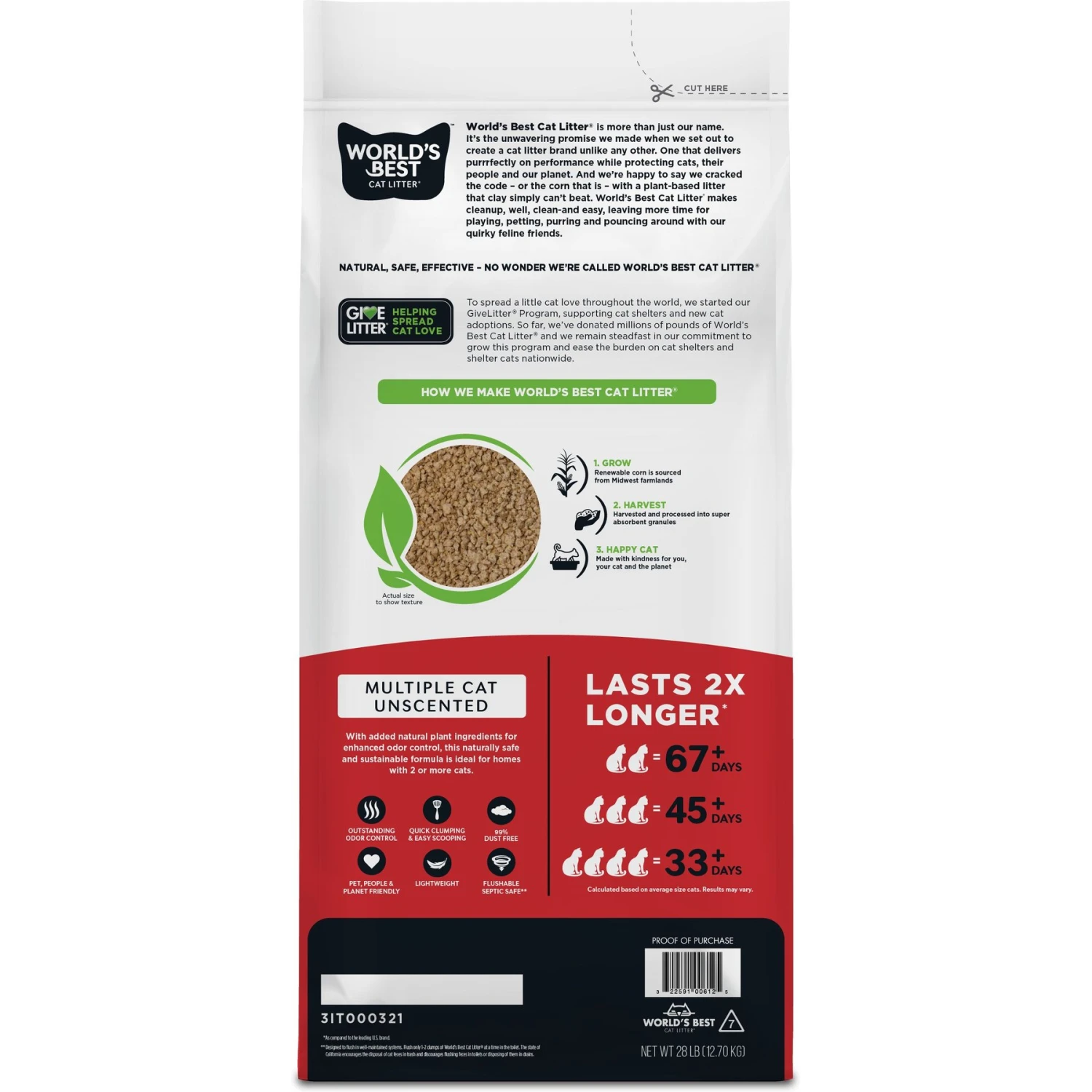 World's Best Multi-Cat Unscented Clumping Corn Cat Litter 5 World's Best Multi-Cat Unscented Clumping Corn Cat Litter - Image 3