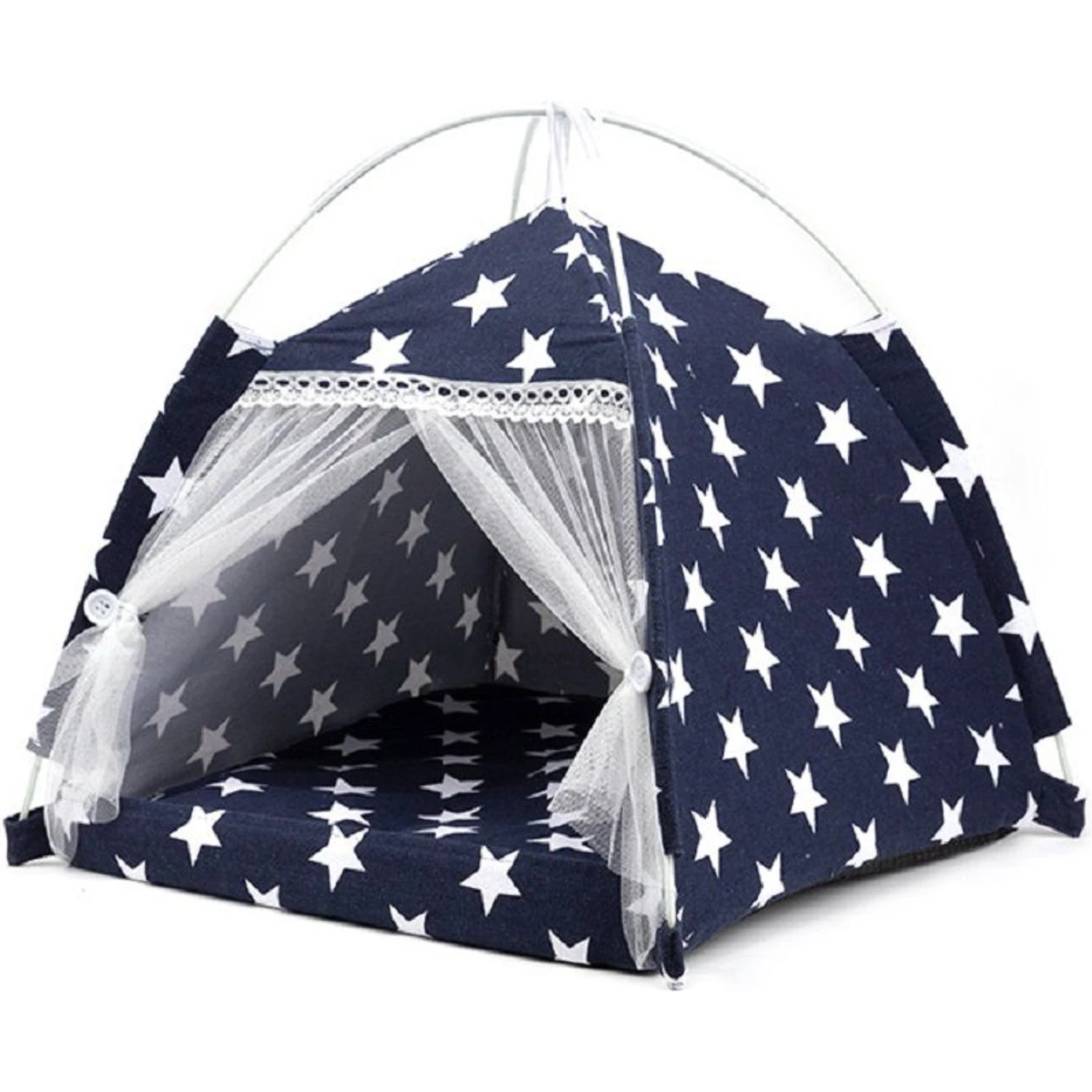 Lovely Caves Stars Dog & Cat Tent, Blue, Medium 3 Lovely Caves Stars Dog & Cat Tent, Blue, Medium