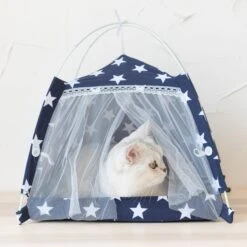 Lovely Caves Stars Dog & Cat Tent, Blue, Medium 8 Lovely Caves Stars Dog & Cat Tent, Blue, Medium -Cat Supplies 525758 PT1. AC SS1800 V1657658482