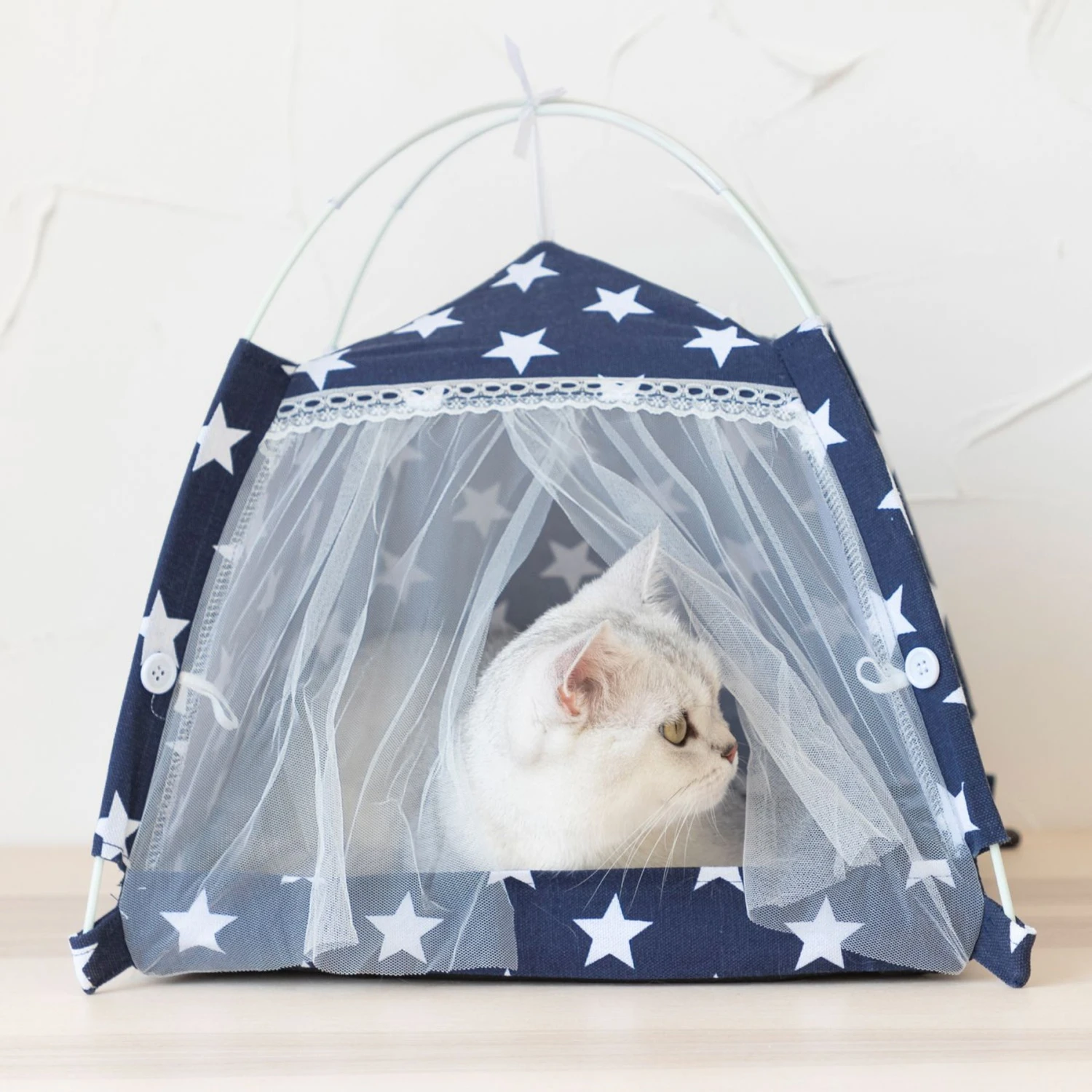 Lovely Caves Stars Dog & Cat Tent, Blue, Medium 4 Lovely Caves Stars Dog & Cat Tent, Blue, Medium - Image 2