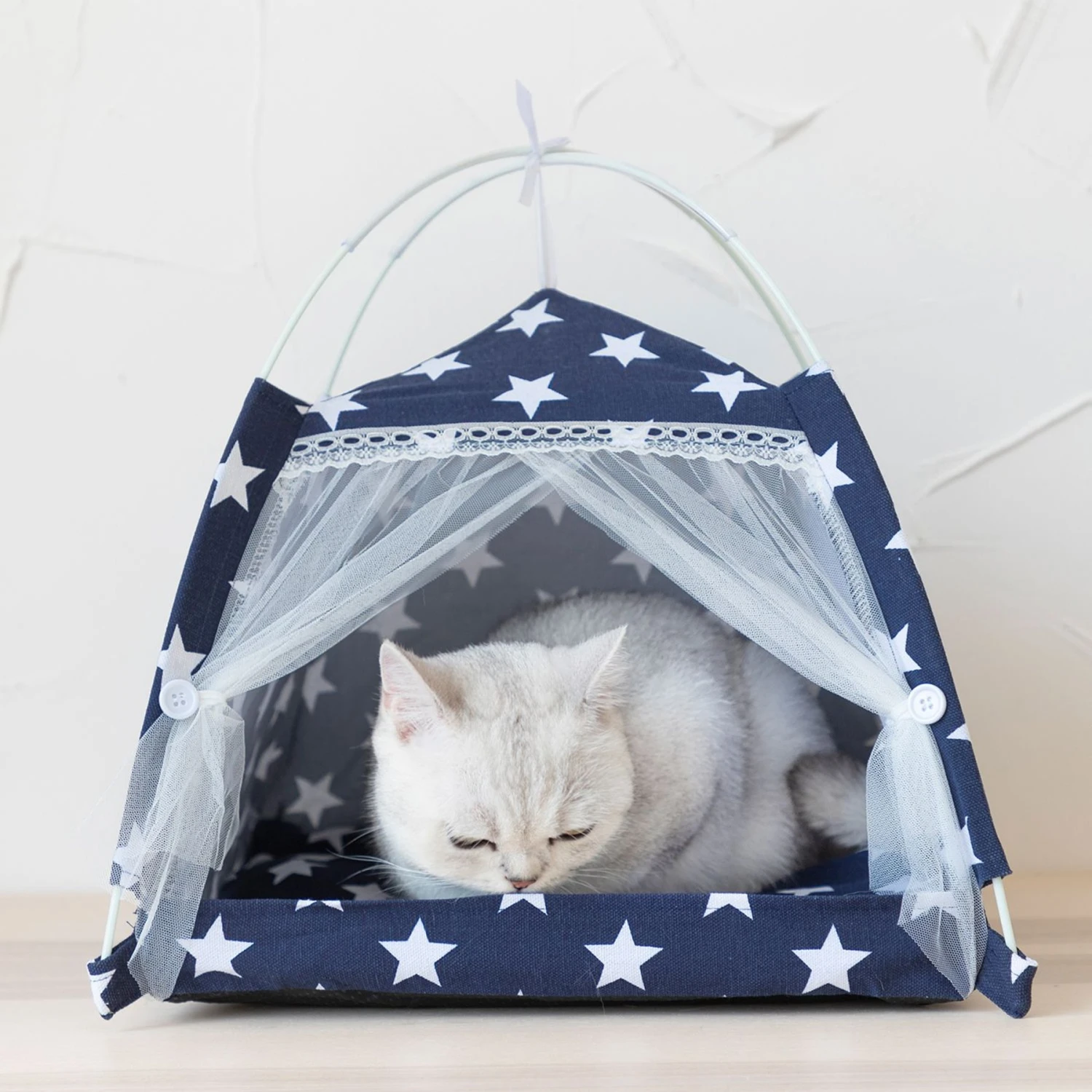 Lovely Caves Stars Dog & Cat Tent, Blue, Medium 6 Lovely Caves Stars Dog & Cat Tent, Blue, Medium - Image 4