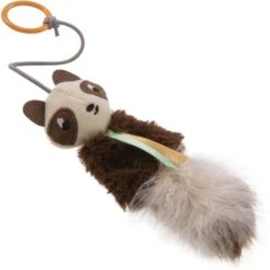 Petlinks HappyNip Sneaky Swinger Bouncy Dangle Plush Raccoon Cat Toy, Brown, Medium -Cat Supplies 531622 PT2. AC SS1800 V1657658627