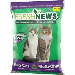 Fresh News Non-Clumping Scented Paper Cat Litter, 25-lb Bag