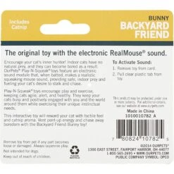 OurPets Backyard Squeaking Bunny Cat Toy 11 OurPets Backyard Squeaking Bunny Cat Toy -Cat Supplies 55742 PT3. AC SS1800 V1526316433