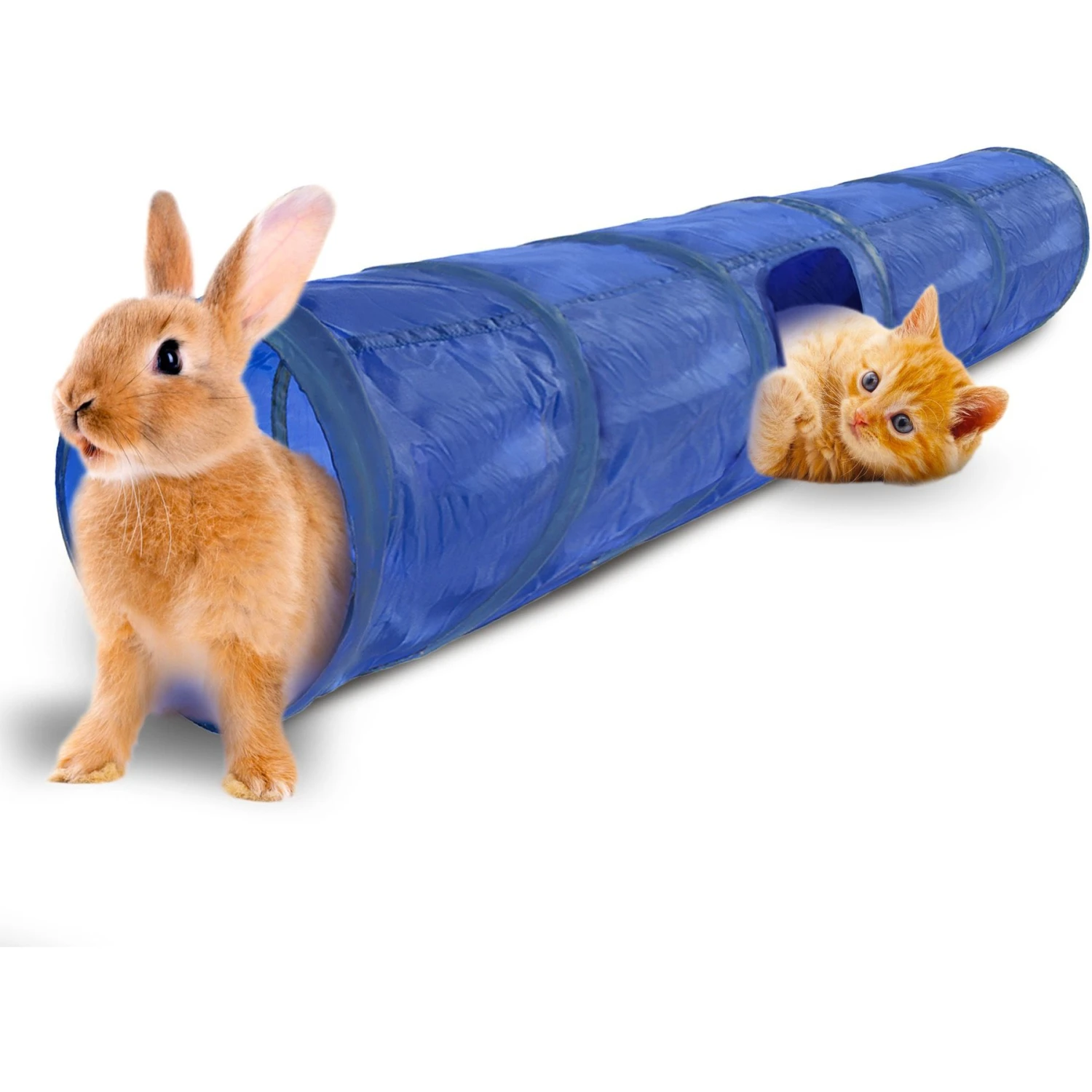 SunGrow Cat & Bunny Collapsible Play Tunnel Indoor Rabbit & Small Pet Crinkle Tube Hideout Toy 3 SunGrow Cat & Bunny Collapsible Play Tunnel Indoor Rabbit & Small Pet Crinkle Tube Hideout Toy