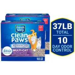 Fresh Step Advanced Clean Paws Multi Cat Litter, 18.5-lb Box, 2 Count