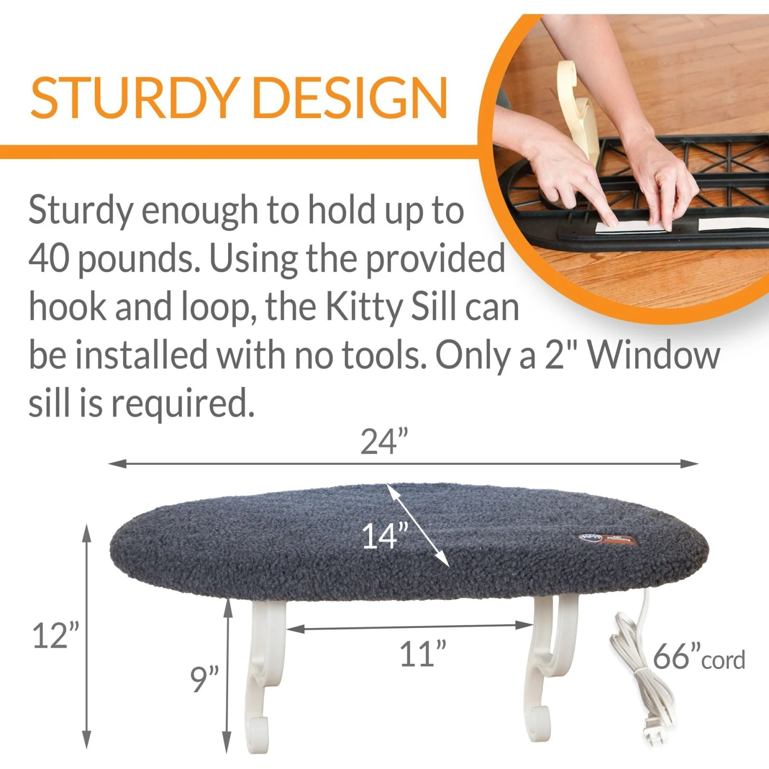 K&H Pet Products Thermo-Kitty Sill Cat Window Perch 4 K&H Pet Products Thermo-Kitty Sill Cat Window Perch - Image 2