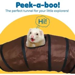 SunGrow Hide & Seek Collapsible Entertainment Cat & Ferret Play Tube & Pop Up Tunnel, Brown, 48-in -Cat Supplies 616598 PT3. AC SS1800 V1691603927