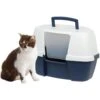 IRIS USA Hooded Corner Cat Litter Box With Front Door Flap -Cat Supplies 645502 MAIN. AC SS1800 V1685468311