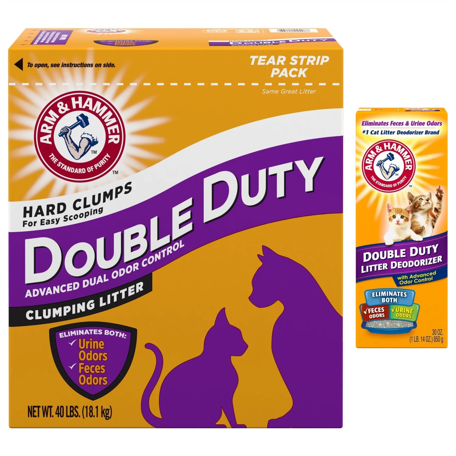 Arm & Hammer Litter Double Duty Scented Clumping Clay Cat Litter & Arm & Hammer Litter Baking Soda Double Duty Cat Litter Deodorizer 3 Arm & Hammer Litter Double Duty Scented Clumping Clay Cat Litter & Arm & Hammer Litter Baking Soda Double Duty Cat Litter Deodorizer