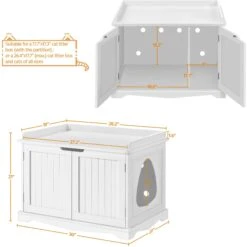 Yaheetech Litter Box Furniture Cat House 12 Yaheetech Litter Box Furniture Cat House -Cat Supplies 677238 PT2. AC SS1800 V1687370196