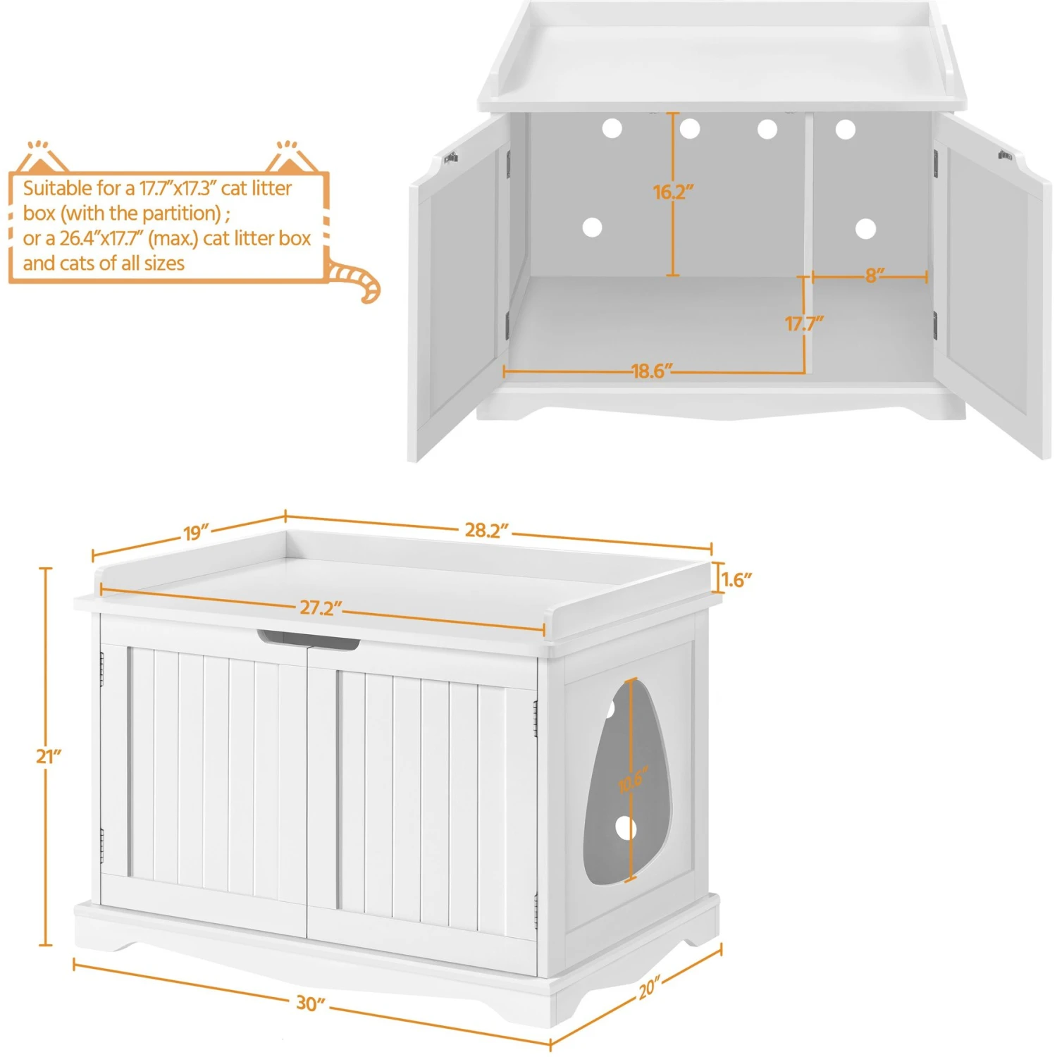 Yaheetech Litter Box Furniture Cat House 5 Yaheetech Litter Box Furniture Cat House - Image 3