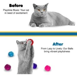 SunGrow Cat Pom Pom Balls For Indoor, Interactive Fetch & Play Toy For Arts & Crafts -Cat Supplies 679590 PT3. AC SS1800 V1680882131