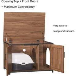 Unipaws Cat Litter Box Enclosure With Top Opening, Large -Cat Supplies 680950 PT3. AC SS1800 V1666386078