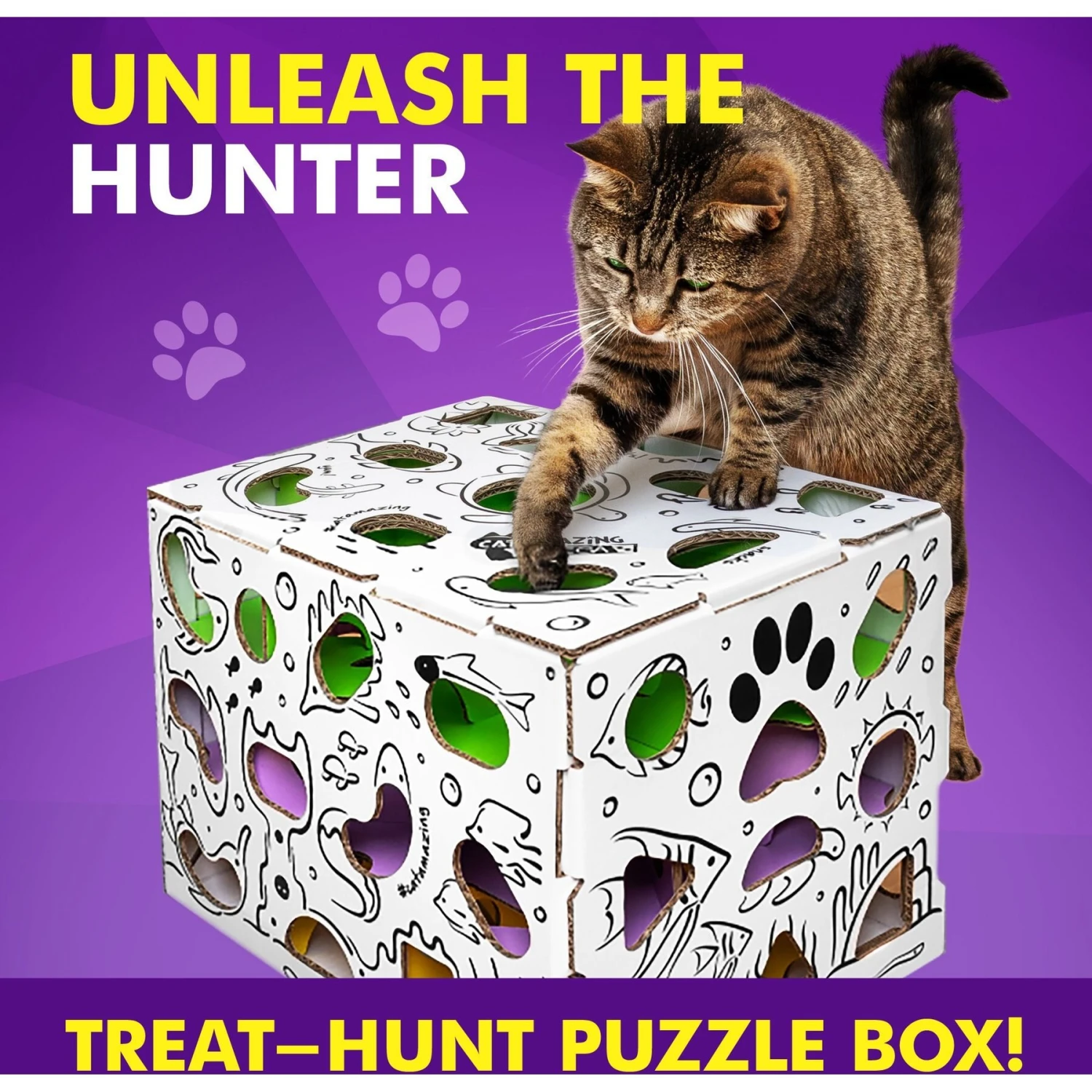 Cat Amazing Mega-Interactive Treat Maze & Puzzle Cat Toy, White 5 Cat Amazing Mega-Interactive Treat Maze & Puzzle Cat Toy, White - Image 3