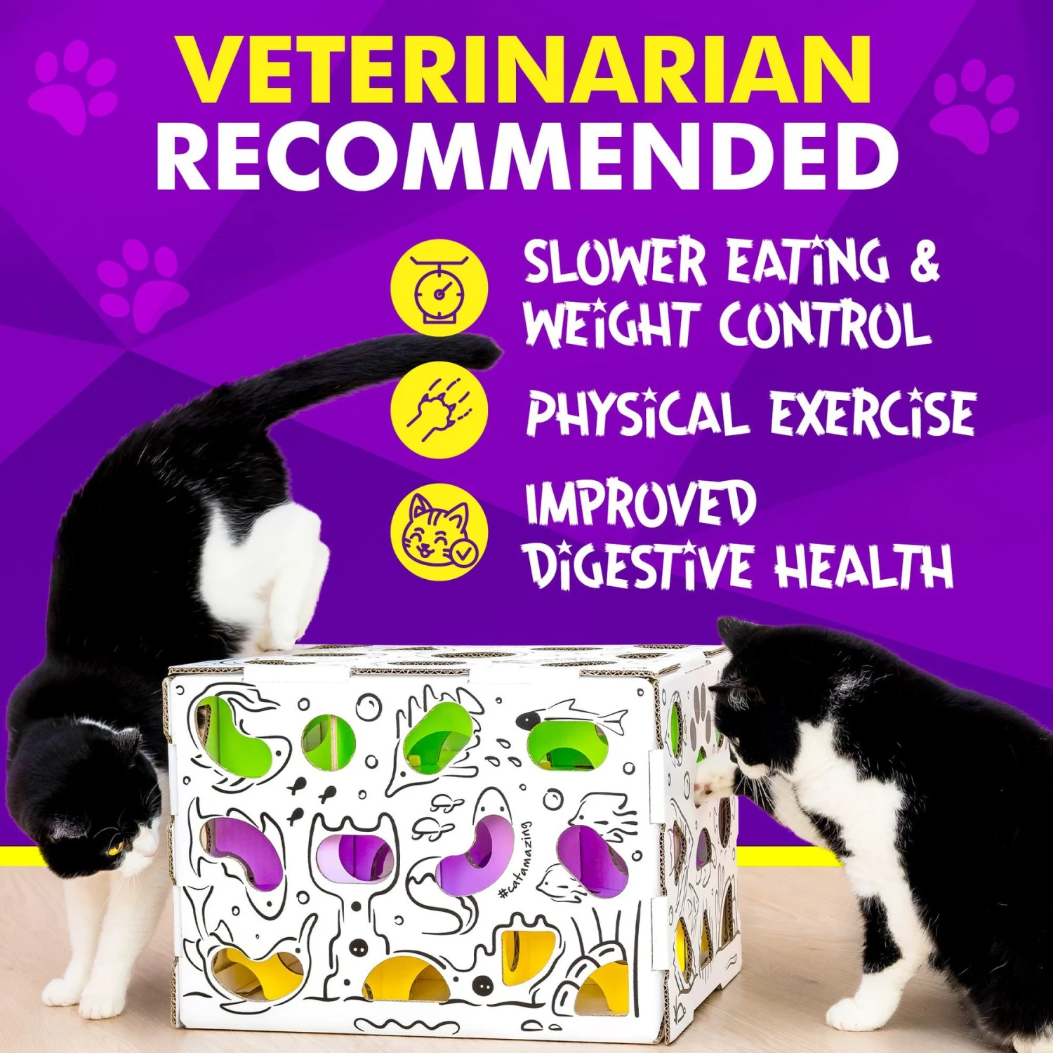 Cat Amazing Mega-Interactive Treat Maze & Puzzle Cat Toy, White 9 Cat Amazing Mega-Interactive Treat Maze & Puzzle Cat Toy, White - Image 7