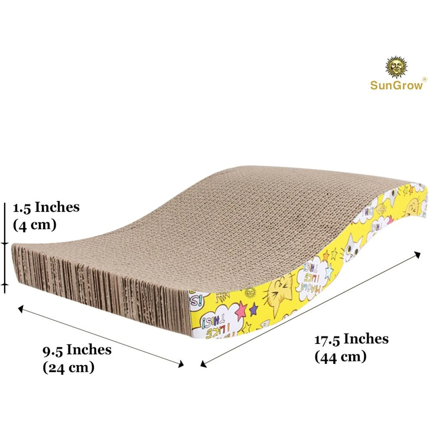 SunGrow Cardboard Cat & Rabbit Scratcher Bed, Scratch Pad For Indoor Pets 6 SunGrow Cardboard Cat & Rabbit Scratcher Bed, Scratch Pad For Indoor Pets - Image 4