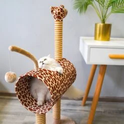 ZEZE Giraffe Tree With Tunnel & Scratcher Cat Furniture, Large -Cat Supplies 700534 PT2. AC SS1800 V1668024638