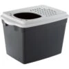 Ferplast "Jumpy" With Top Entrance Cat Litter Box, Black, Large