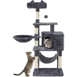 Yaheetech 3-Level Plush Cat Tree, Dark Gray, Medium -Cat Supplies 705022 PT2. AC SS1800 V1668548198