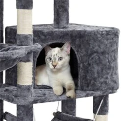 Yaheetech 3-Level Plush Cat Tree, Dark Gray, Medium -Cat Supplies 705022 PT4. AC SS1800 V1668547493