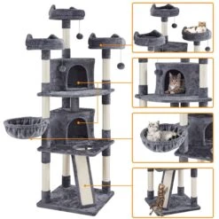 Yaheetech 76-in Multi-Level Cat Tree -Cat Supplies 705062 PT3. AC SS1800 V1686153351