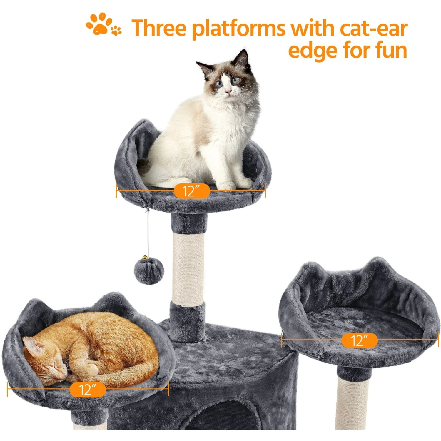 Yaheetech 76.5-in Tree With 3 Condos Cat Tree 7 Yaheetech 76.5-in Tree With 3 Condos Cat Tree - Image 5