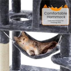 Yaheetech 71.5-in Tree With 2 Cozy Perches Cat Tree, Dark Grey, Large -Cat Supplies 705158 PT2. AC SS1800 V1668546018