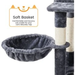 Yaheetech 71.5-in Tree With 2 Cozy Perches Cat Tree, Dark Grey, Large -Cat Supplies 705158 PT4. AC SS1800 V1668546018