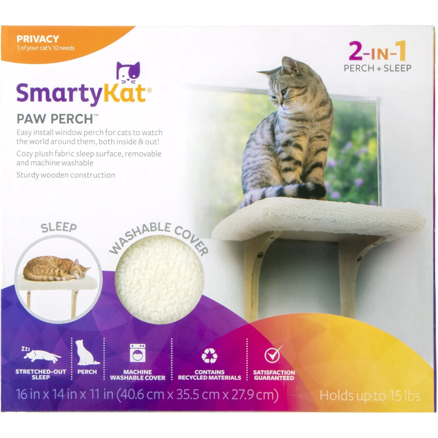 Petlinks SmartyKat Paw Perch Padded Indoor Cat Window Perch 8 Petlinks SmartyKat Paw Perch Padded Indoor Cat Window Perch - Image 6