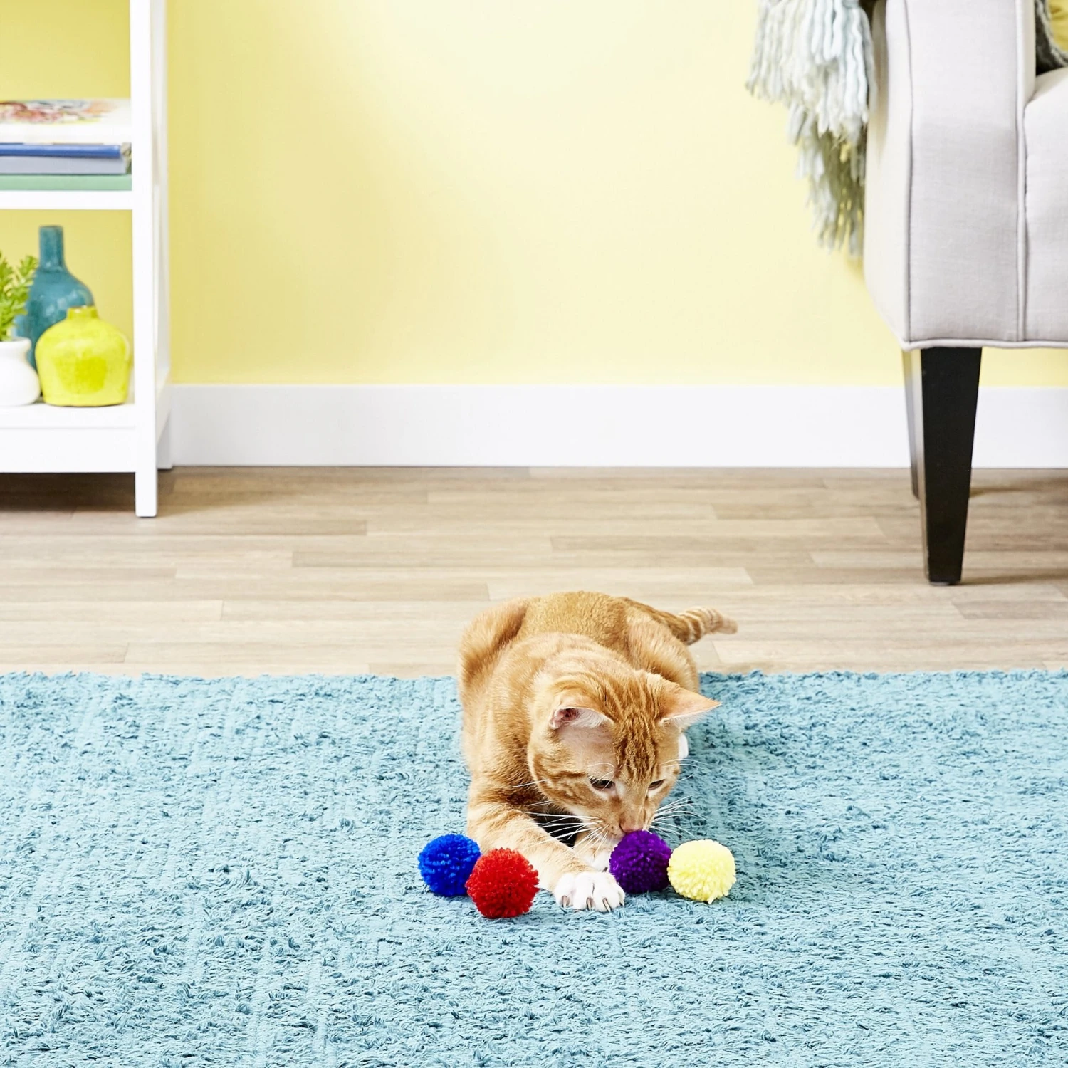 Ethical Pet Wool Pom Poms Cat Toy With Catnip 5 Ethical Pet Wool Pom Poms Cat Toy With Catnip - Image 3