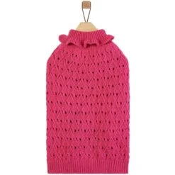 Frisco Ruffle Knit Pointelle Dog & Cat Turtleneck Sweater -Cat Supplies 720646 PT3. AC SS1800 V1693234722